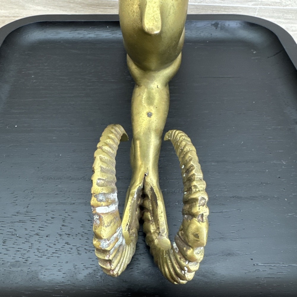 Vintage Art Deco Solid Brass Gazelle/Ram MCM Figurine Statue 9.25"x 9"x 2.25" - Picture 10 of 13
